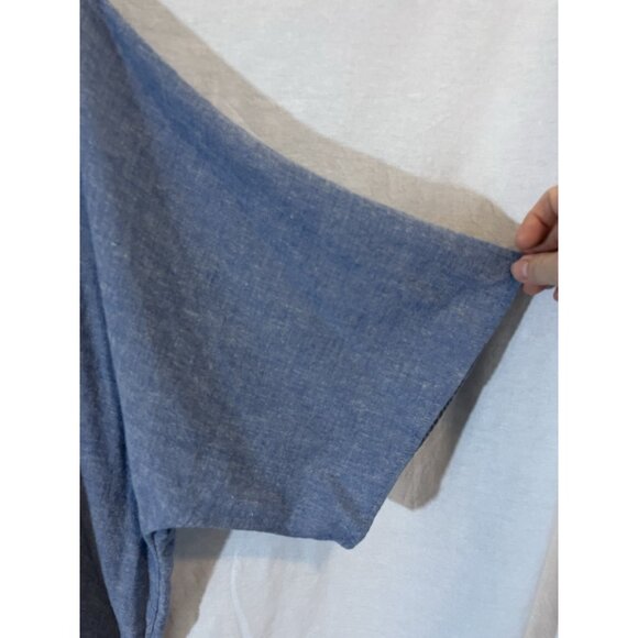 Time and Tru Blue Cotton/Linen Blend Blouse XL (16-18) - Picture 2 of 8
